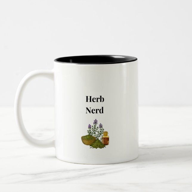Herb Nerd Two-Tone Coffee Mug (Left)