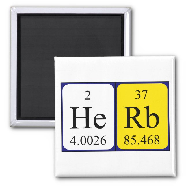 Herb periodic table name magnet (Front)