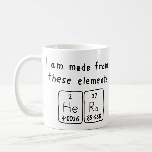 Herb periodic table name mug (Left)