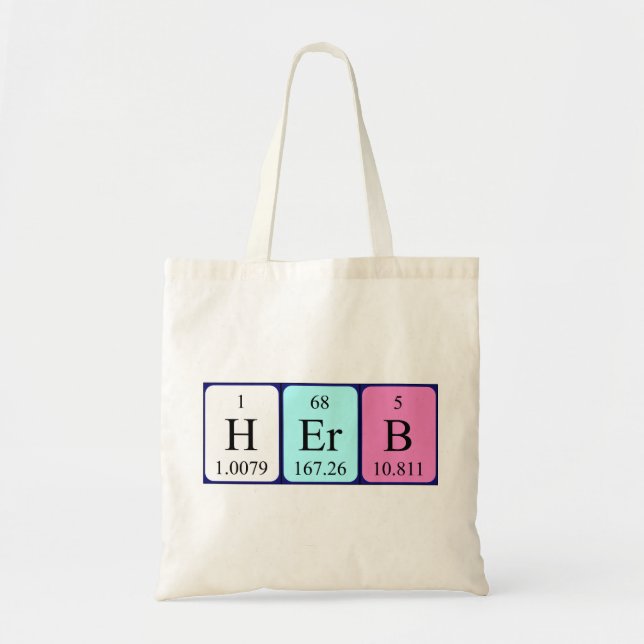 Herb periodic table name tote bag (Front)