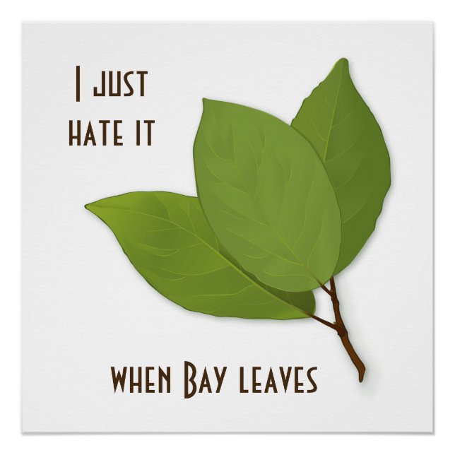 Herb Pun, I Hate It When Bay Leaves Poster (Front)