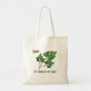 Herb Pun, Sorry It's Parsley My Fault Apron Tote Bag