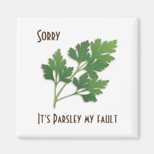 Herb Pun, Sorry It's Parsley My Fault Magnet