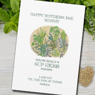 Herb Puns Funny Botanical Mother's Day Card