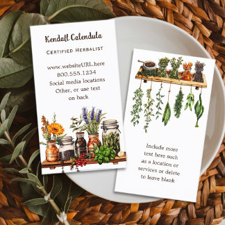 Herb Shelf Herbalist Naturopath Business Card