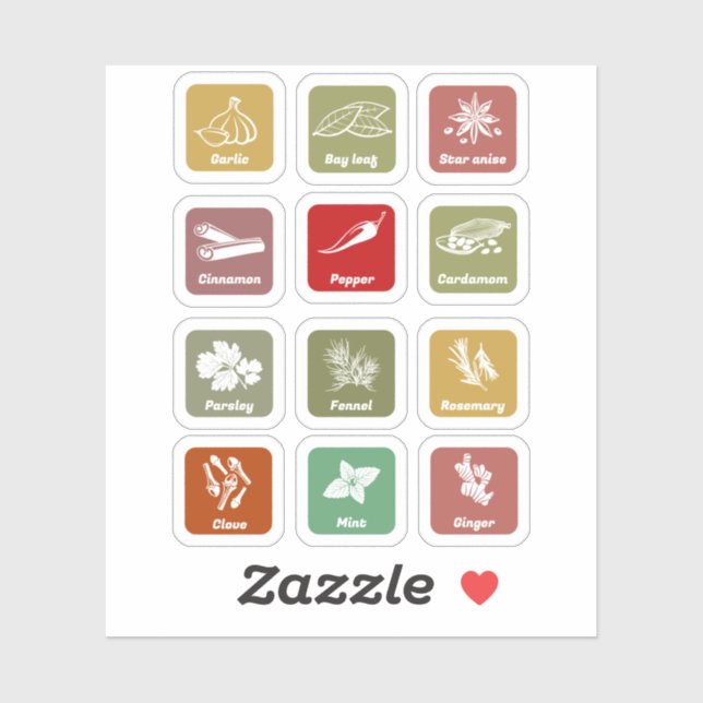 Herb & Spice Jar Labels for Your Pantry Sticker (Sheet)
