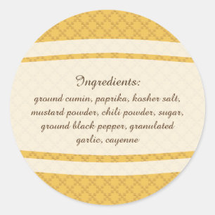 Herb & Spice U Pick Colour Ingredients for Date Classic Round Sticker