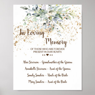 Herbal and Greenery In Loving Memory Wedding Sign