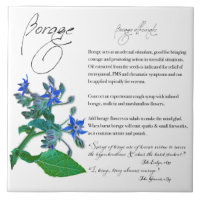 Herbal Apothecary: Borage | Ceramic Tile