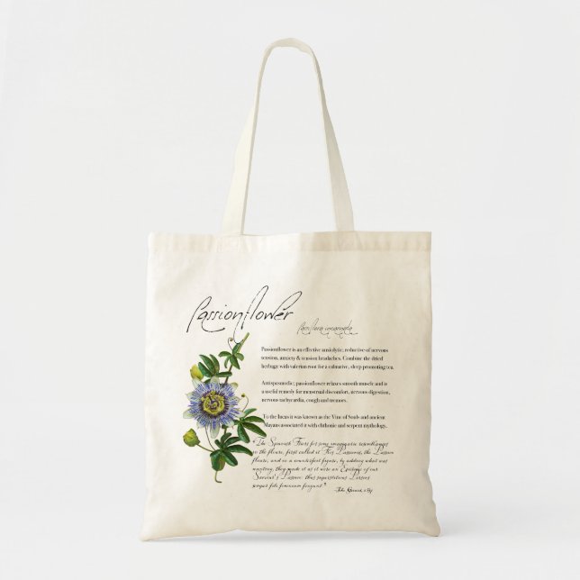 Herbal Apothecary: Passionflower | Flower Tote Bag (Front)