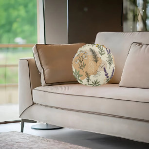 Herbal Blossoms Round Cushion