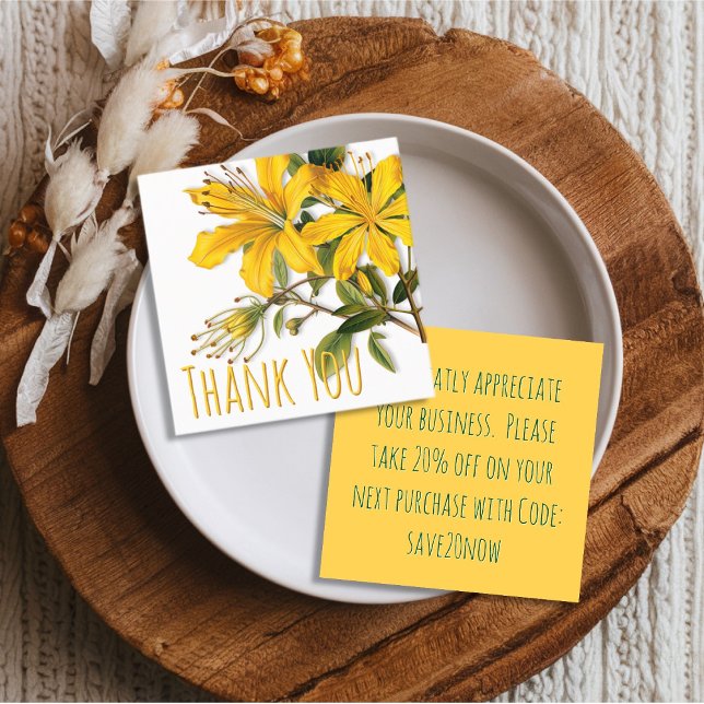 Herbal Business Discount Customer Thank You Square Business Card (Creator Uploaded)