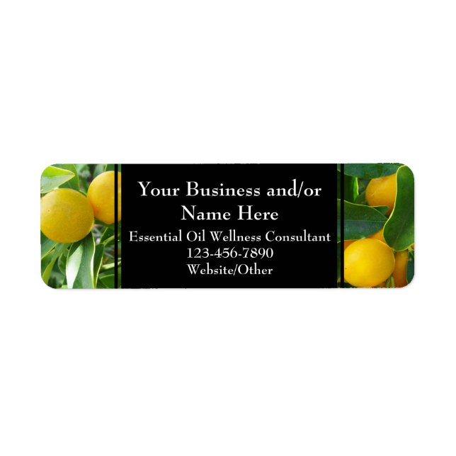Herbal Essential Oil Business Bottle Contact Lemon (Front)