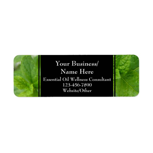 Herbal Essential Oil Business Bottle Contact Mint (Front)