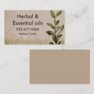 Herbal & Essentials rustic antique style Business Card