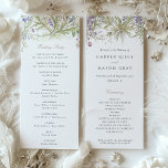 Herbal Garden Wedding Program Pastel Colours Invitation<br><div class="desc">This beautifully designed wedding program features a sophisticated herbal garden theme with intricate floral artwork on both the front and back. The delicate arrangement of lavender, sage, and subtle pink blossoms, set against a soft white background, evokes a sense of natural elegance. The hand-painted watercolor style adds a touch of...</div>