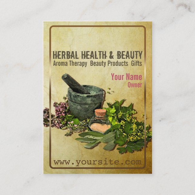 Herbal Health & Beauty - Business Card (Front)