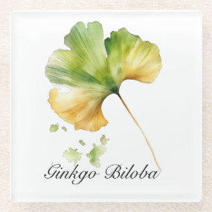 Herbal Life: Ginkgo Biloba customisable Glass Coaster