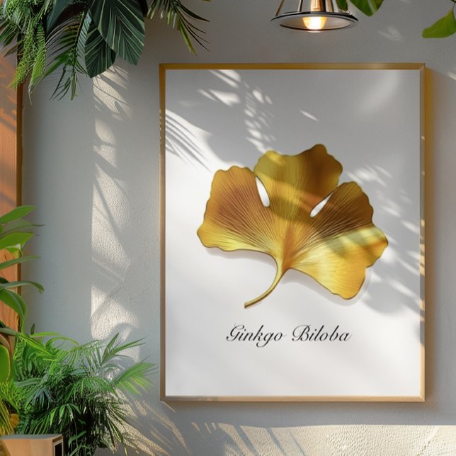 Herbal Life, Golden Ginkgo Biloba customisable Poster (Creator Uploaded)