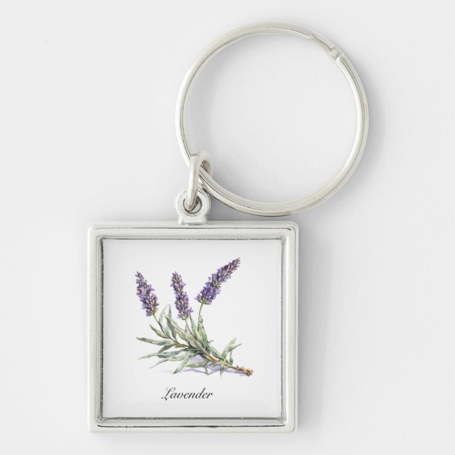 Herbal Life: Lavender, customisable  Key Ring (Front)