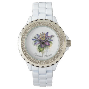 Herbal Life: passion flower in purple customisable Watch