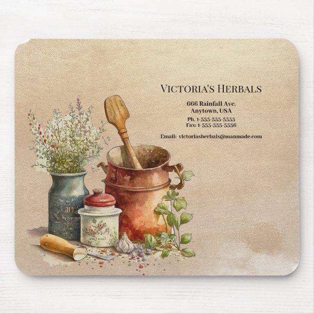 Herbal Logo Vintage Mouse Mat (Front)