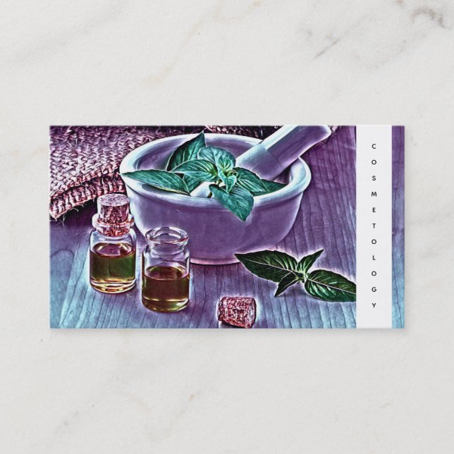 Herbal Natural Cosmetology Skin Care Business Card (Front)