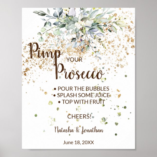 Herbal Pimp your Prosecco Bridal Shower Sign (Front)