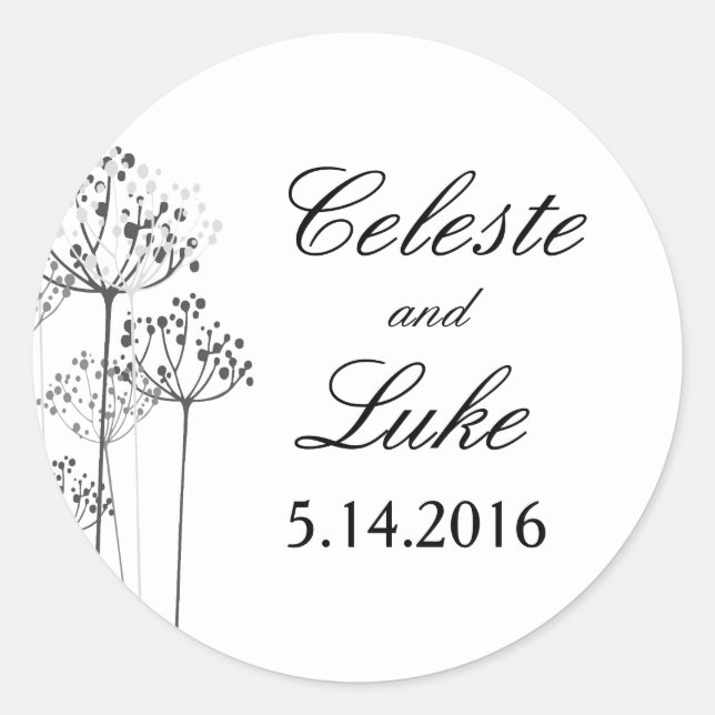 Herbal Rhapsody Wedding Classic Round Sticker (Front)