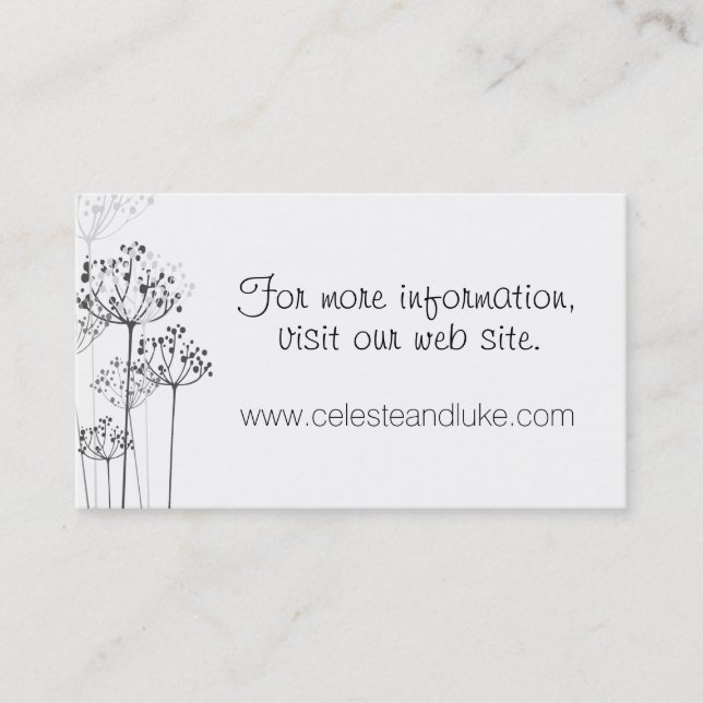 Herbal Rhapsody Wedding Info Business Card (Front)