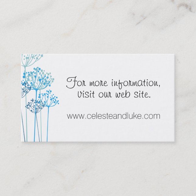 Herbal Rhapsody Wedding Info Business Card (Front)