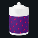 Herbal scarlet design teapot<br><div class="desc">This teapot is designed with a print of small scarlet petals that decant like herbs of an arabic infusion in a Violet medium.</div>