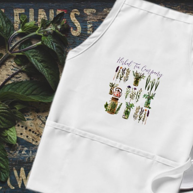 Herbal Stems Jars Custom Text Standard Apron (Creator Uploaded)