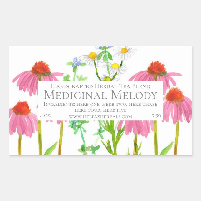 Herbal Tea Blend Medicinal Herb Farm Product Label (Front)