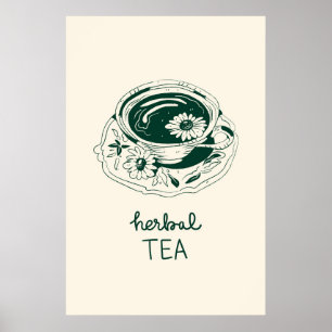 Herbal Tea Chamomile Cup Print Minimalist Cosy Kit