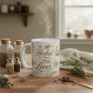 Herbal Tea Lover Mug Vintage Botanical