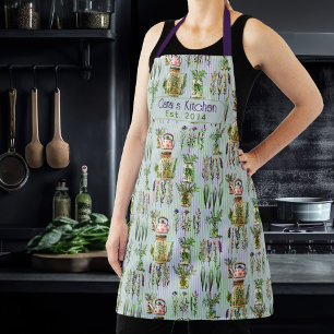 Herbal Tea Pattern Personalised Bib Apron