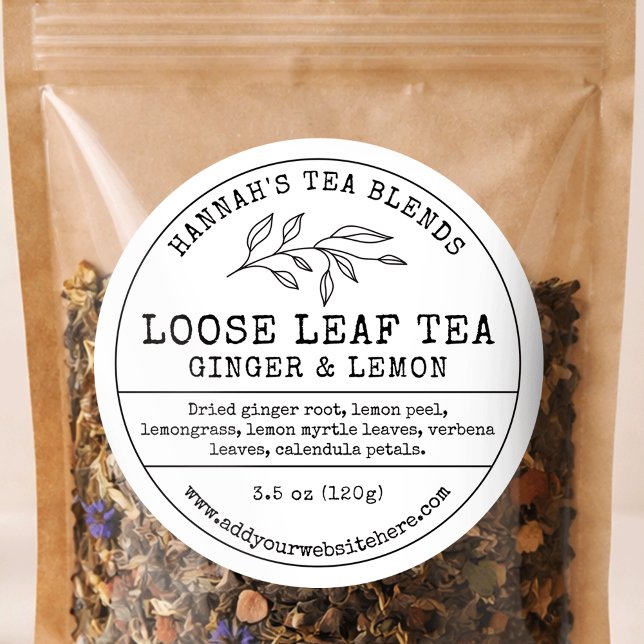Herbal Tea Rustic Vintage Simple Ingredients Label (Creator Uploaded)
