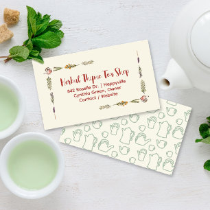 Herbal Tea Teapots Botanical Business Card