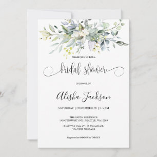 Herbal Watercolor Bridal Shower Invitation