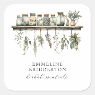 Herbalist Botanical Apothecary Product Square Sticker