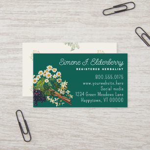 Herbalist Business Cards Feverfew Elderberry