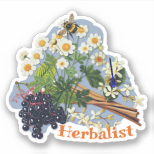 Herbalist Feverfew Flowers Elderberry shaped