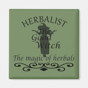 Herbalist green witch magic natural medicine magnet