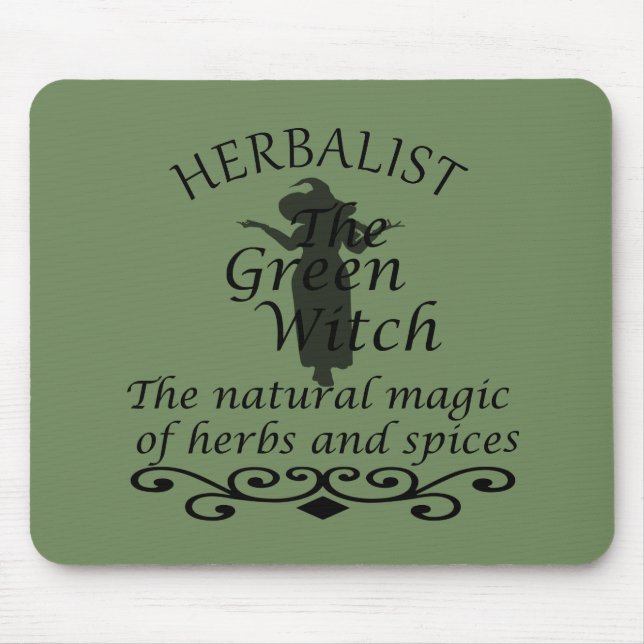Herbalist green witch magic natural medicine mouse mat (Front)