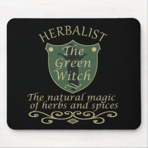 Herbalist green witch magic natural medicine mouse mat