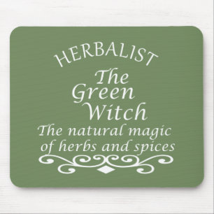 Herbalist green witch magic natural medicine mouse mat