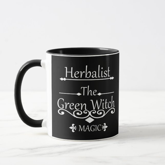 Herbalist green witch magic natural medicine mug (Left)