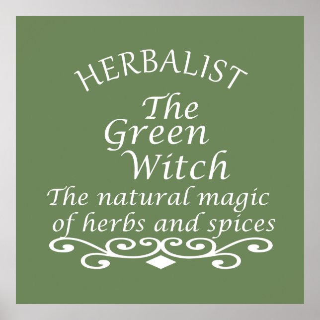 Herbalist green witch magic natural medicine poster (Front)