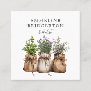 Herbalist Natural Medicine Holistic Medicine Square Business Card